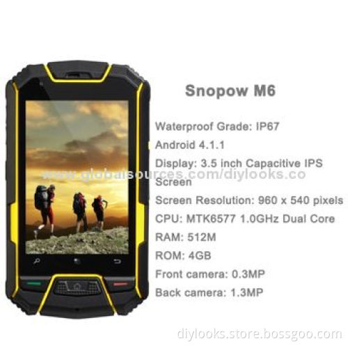 Refurbished Snopow M6, Yellow, GPS+AGPS, Android 4.1.1, MTK6577 1.0GHz Dual-core, ROM 4GB, RAM 512M